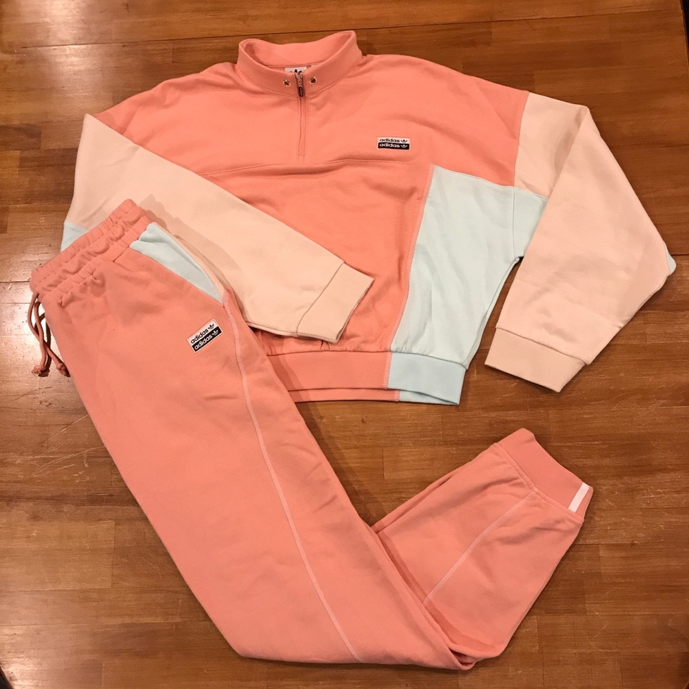 ADIDAS RYV Trace Pink Cropped Sweatsuit - Picture 3 of 12